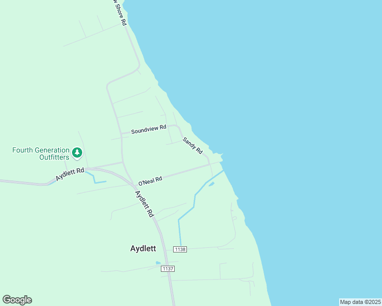 map of restaurants, bars, coffee shops, grocery stores, and more near 101-127 Sandy Road in Aydlett