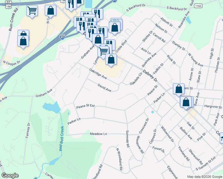 map of restaurants, bars, coffee shops, grocery stores, and more near 1269 David Avenue in Henderson