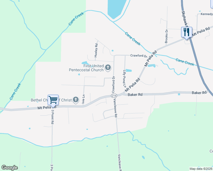 map of restaurants, bars, coffee shops, grocery stores, and more near 128 Meadowbrook Drive in Martin