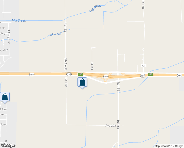 map of restaurants, bars, coffee shops, grocery stores, and more near Highway 198 in Visalia