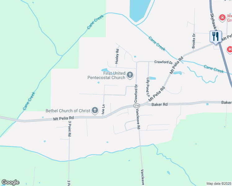 map of restaurants, bars, coffee shops, grocery stores, and more near 145 Meadowbrook Drive in Martin