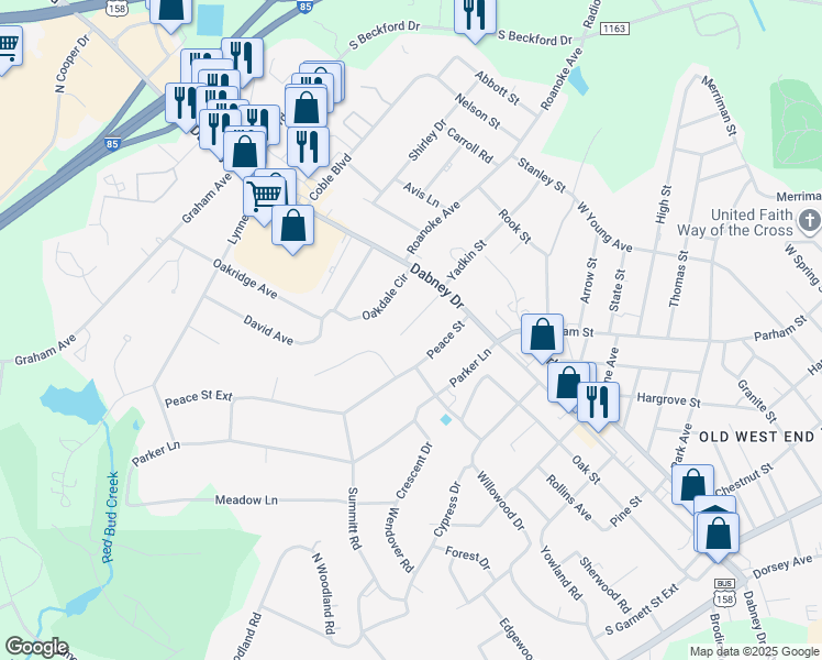 map of restaurants, bars, coffee shops, grocery stores, and more near 1475 Perry Avenue in Henderson
