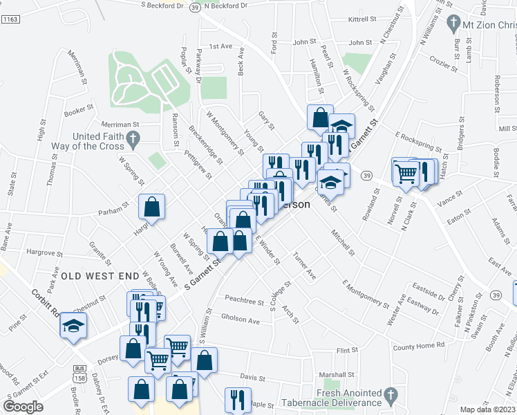 map of restaurants, bars, coffee shops, grocery stores, and more near 199 Breckenridge Street in Henderson