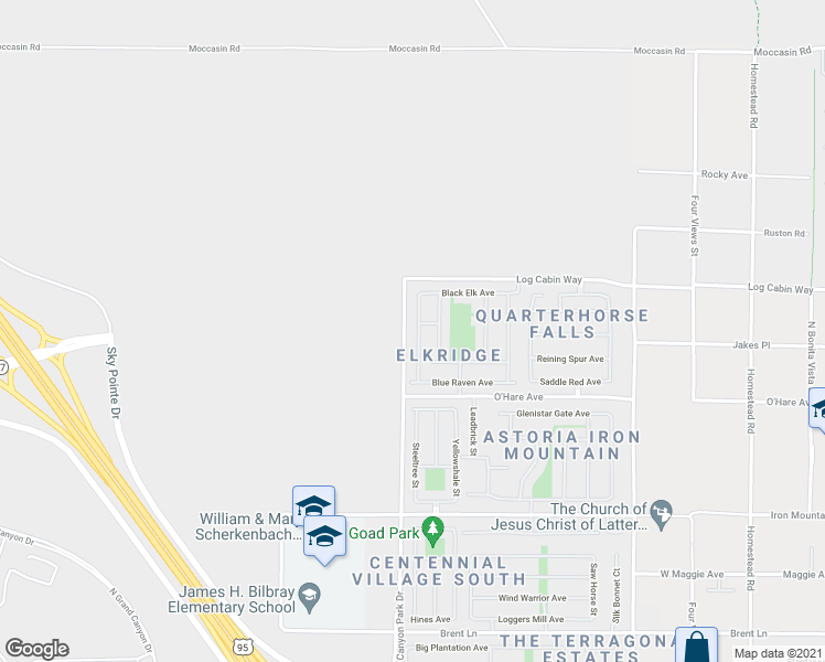 map of restaurants, bars, coffee shops, grocery stores, and more near Fast Elk St in Las Vegas