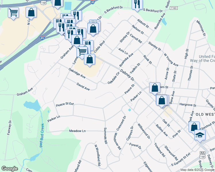 map of restaurants, bars, coffee shops, grocery stores, and more near 1557 Oakdale Circle in Henderson