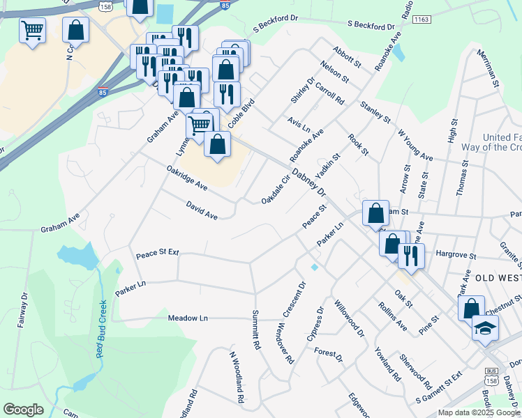 map of restaurants, bars, coffee shops, grocery stores, and more near 1557 Oakdale Circle in Henderson