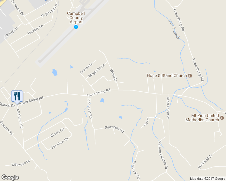 map of restaurants, bars, coffee shops, grocery stores, and more near 160 Pinecrest Road in Jacksboro