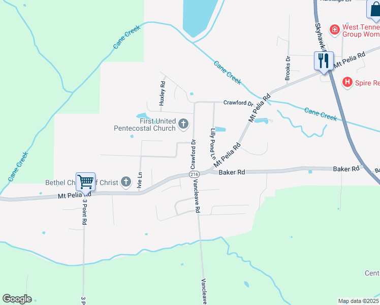 map of restaurants, bars, coffee shops, grocery stores, and more near 310 Crawford Drive in Martin