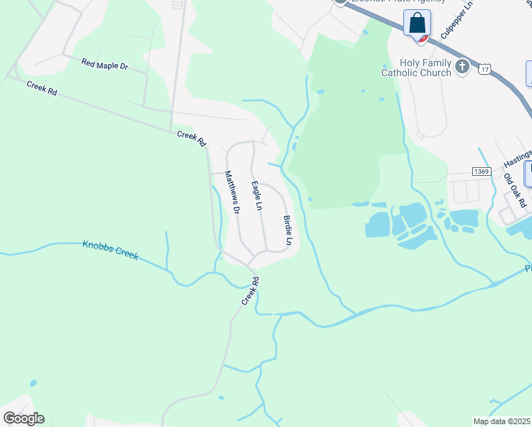 map of restaurants, bars, coffee shops, grocery stores, and more near 108 Eagle Lane in Elizabeth City