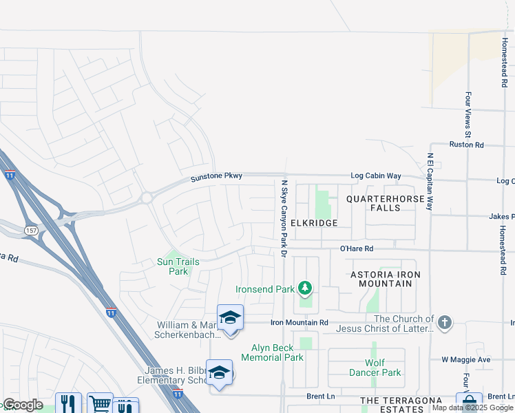 map of restaurants, bars, coffee shops, grocery stores, and more near N Fort Apache Rd in Las Vegas