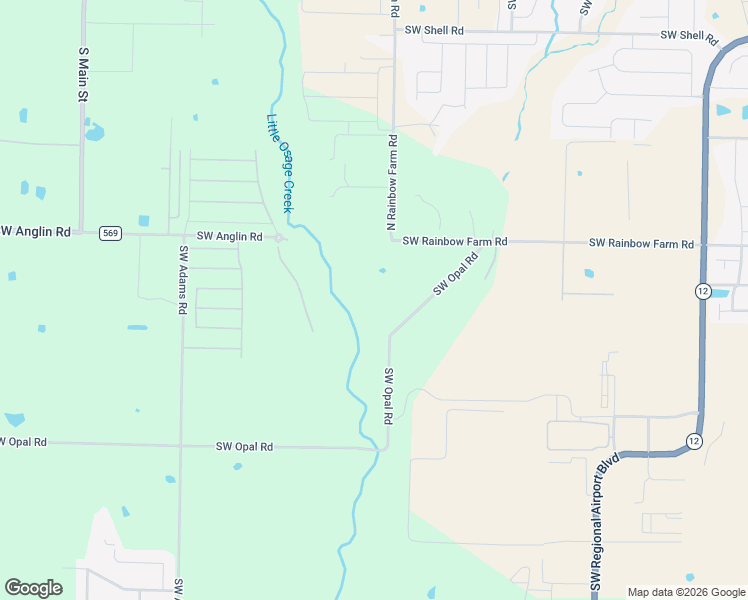 map of restaurants, bars, coffee shops, grocery stores, and more near 5000 Southwest Opal Road in Bentonville