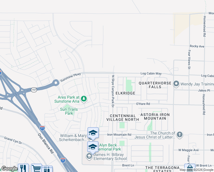 map of restaurants, bars, coffee shops, grocery stores, and more near North Fort Apache Road in Las Vegas