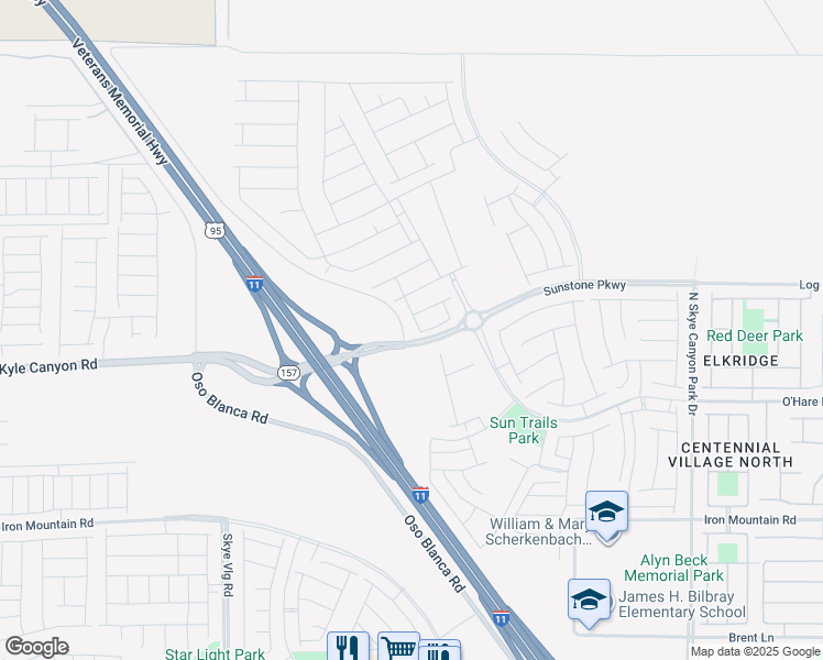 map of restaurants, bars, coffee shops, grocery stores, and more near 9901 Spinel Place in Las Vegas