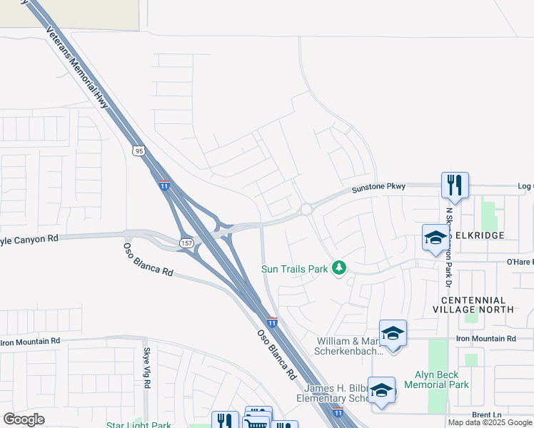 map of restaurants, bars, coffee shops, grocery stores, and more near 9903 Spinel Place in Las Vegas