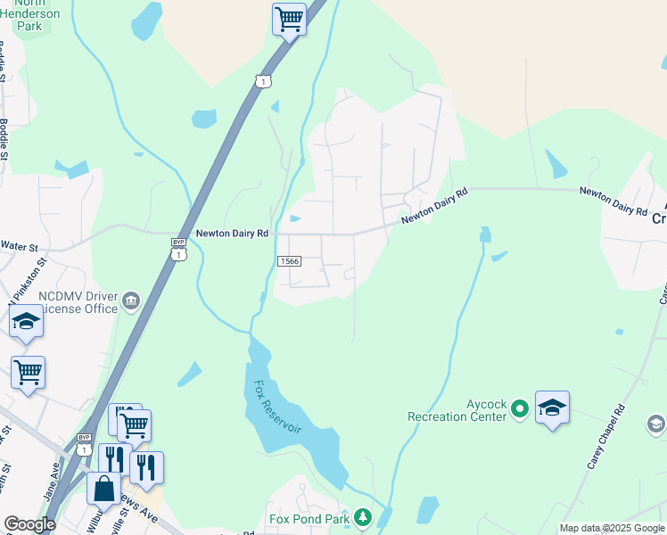 map of restaurants, bars, coffee shops, grocery stores, and more near 12 Evans Street in Henderson