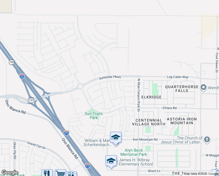 map of restaurants, bars, coffee shops, grocery stores, and more near 9770 Redwood Cascade Street in Las Vegas