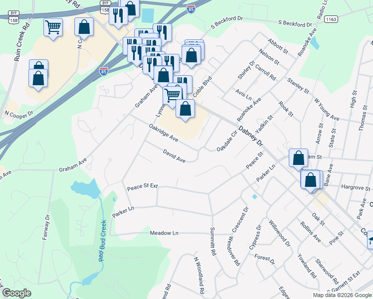 map of restaurants, bars, coffee shops, grocery stores, and more near 1269 David Avenue in Henderson