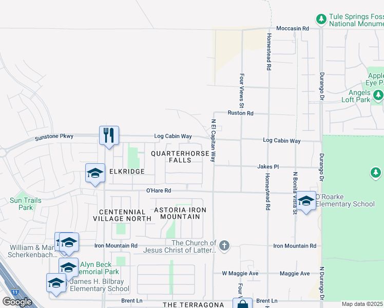 map of restaurants, bars, coffee shops, grocery stores, and more near 8832 Egyptian Avenue in Las Vegas