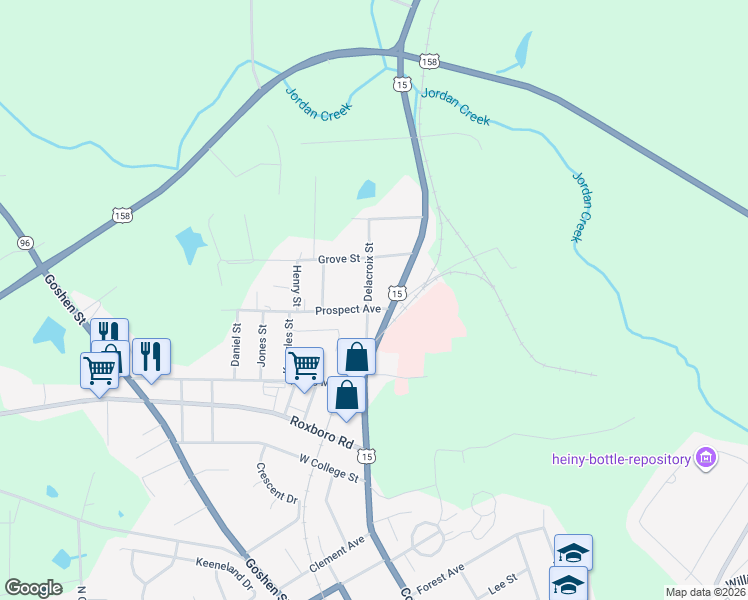 map of restaurants, bars, coffee shops, grocery stores, and more near 202 Delacroix Street in Oxford