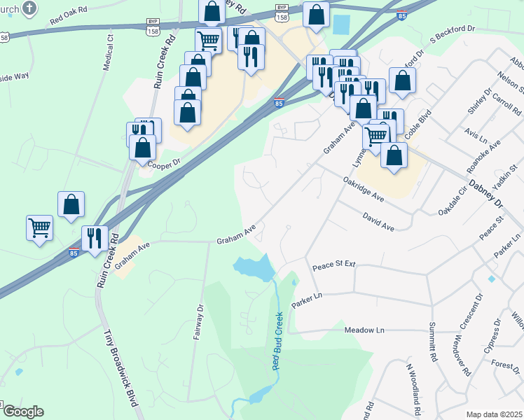 map of restaurants, bars, coffee shops, grocery stores, and more near 1730 Graham Avenue in Henderson