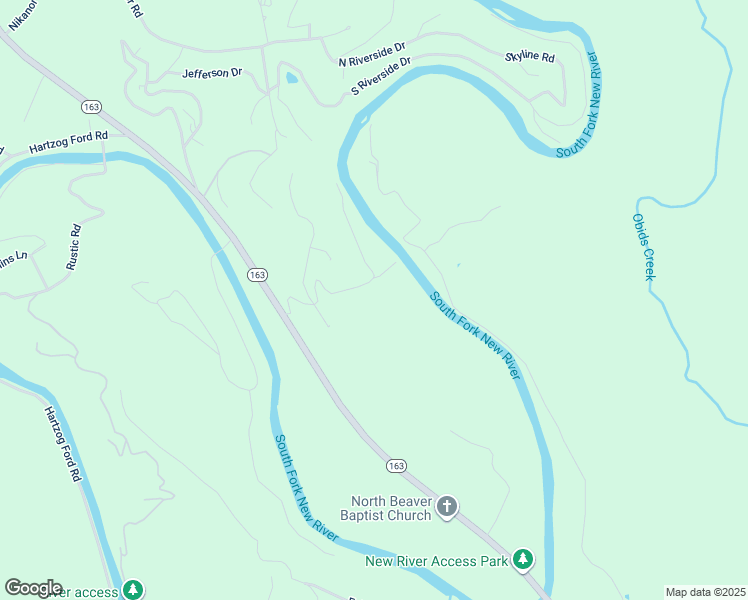 map of restaurants, bars, coffee shops, grocery stores, and more near Riversound Road in Ashe County
