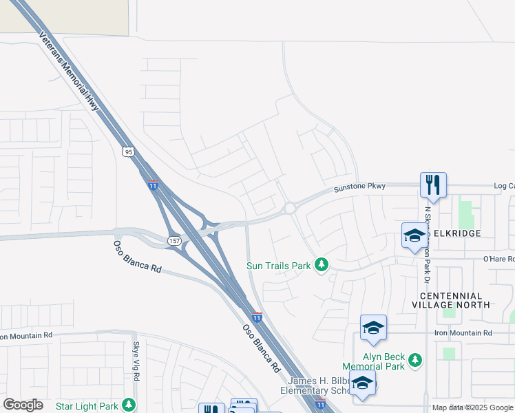 map of restaurants, bars, coffee shops, grocery stores, and more near 9601 Jadeite Lane in Las Vegas