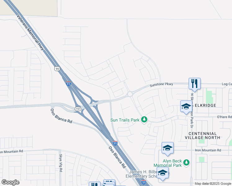 map of restaurants, bars, coffee shops, grocery stores, and more near 9601 Jadeite Lane in Las Vegas