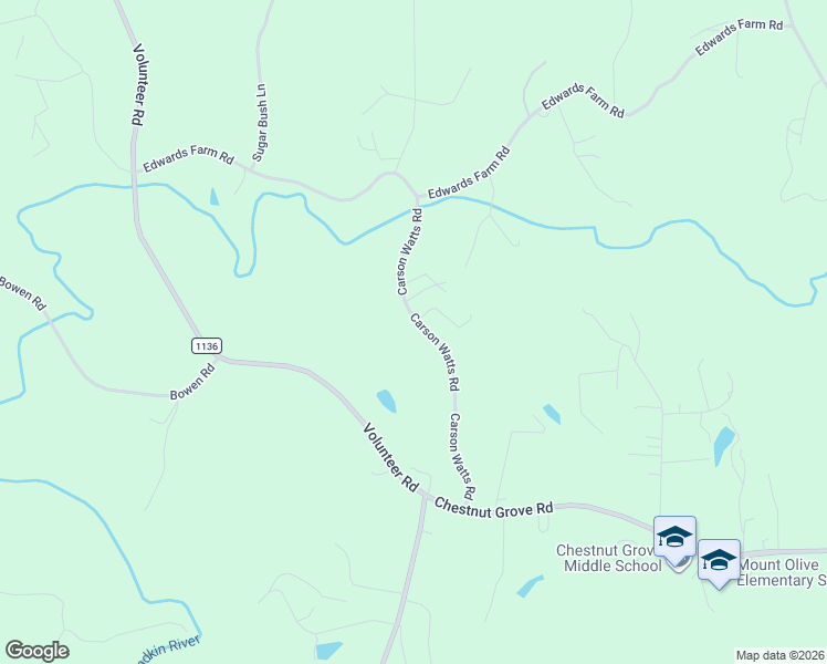 map of restaurants, bars, coffee shops, grocery stores, and more near 1219 Carson Watts Road in King