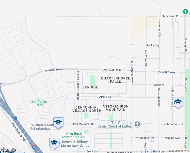 map of restaurants, bars, coffee shops, grocery stores, and more near 9100 Black Elk Avenue in Las Vegas