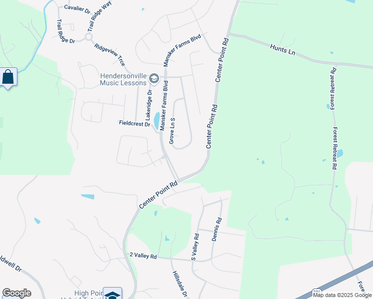 map of restaurants, bars, coffee shops, grocery stores, and more near 145 Grove Lane South in Hendersonville