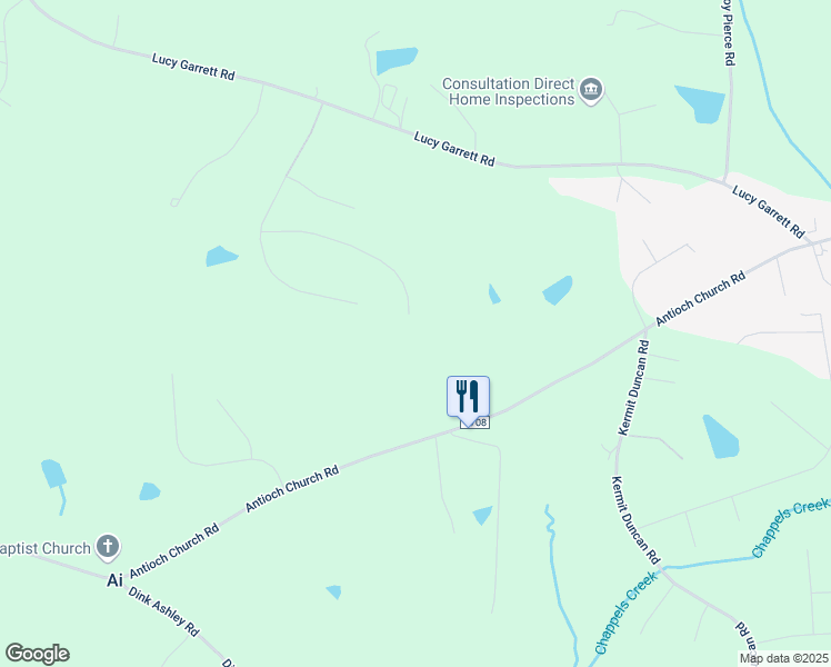 map of restaurants, bars, coffee shops, grocery stores, and more near 415 Green Meadow Lane in Roxboro