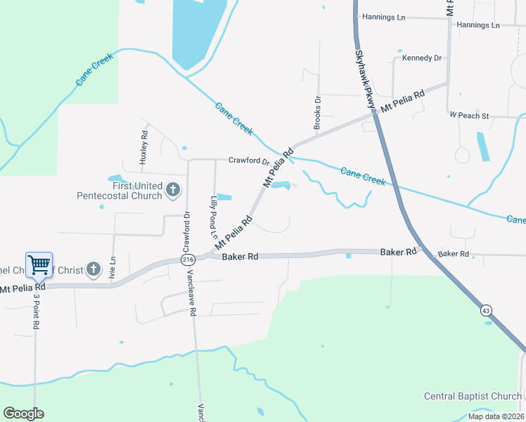 map of restaurants, bars, coffee shops, grocery stores, and more near 334 Mount Pelia Road in Martin