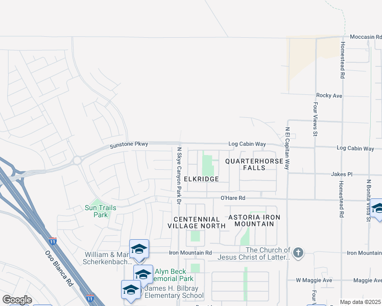 map of restaurants, bars, coffee shops, grocery stores, and more near 9861 North Fast Elk Street in Las Vegas