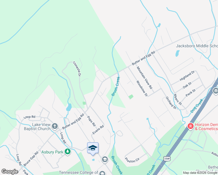 map of restaurants, bars, coffee shops, grocery stores, and more near 151 Sam Williams Lane in Jacksboro