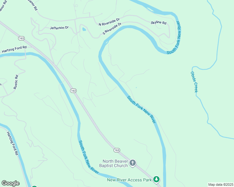 map of restaurants, bars, coffee shops, grocery stores, and more near Riversound Road in Ashe County