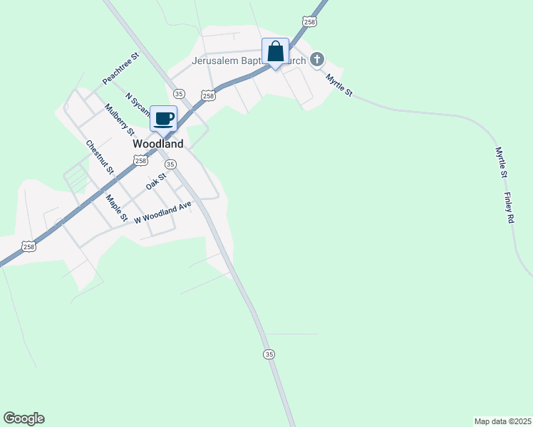 map of restaurants, bars, coffee shops, grocery stores, and more near 224 South Sycamore Street in Woodland