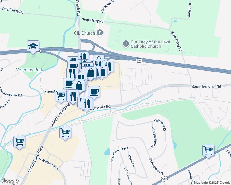 map of restaurants, bars, coffee shops, grocery stores, and more near 109 Cinema Drive in Hendersonville