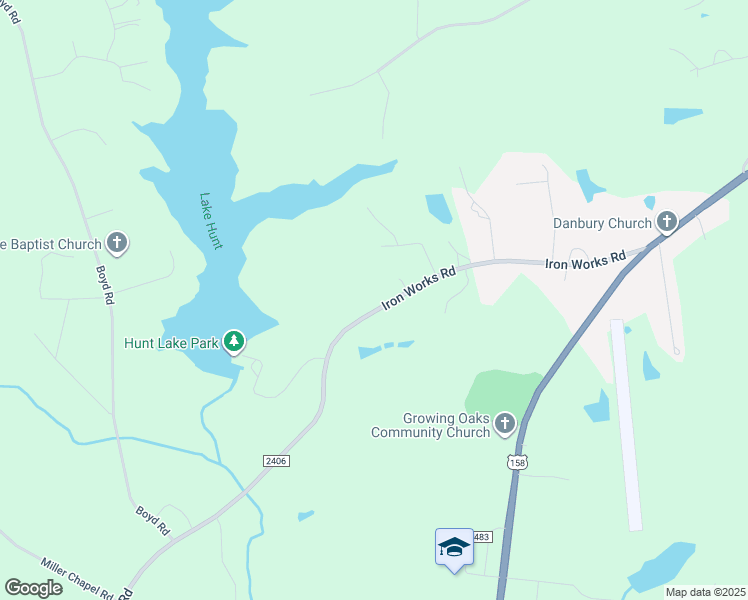 map of restaurants, bars, coffee shops, grocery stores, and more near 451 Iron Works Road in Reidsville