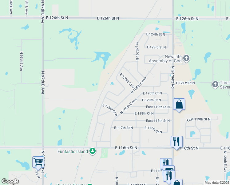 map of restaurants, bars, coffee shops, grocery stores, and more near 10719 E 119th Ct N in Collinsville