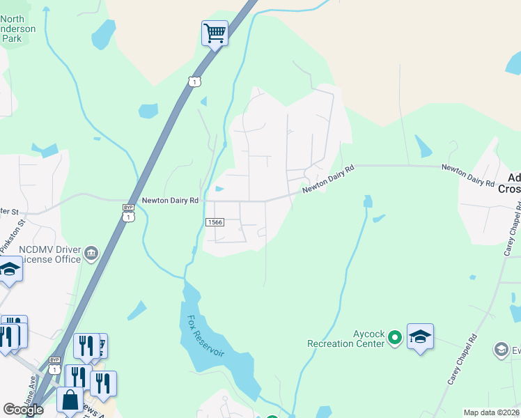 map of restaurants, bars, coffee shops, grocery stores, and more near 1226 Newton Dairy Road in Henderson