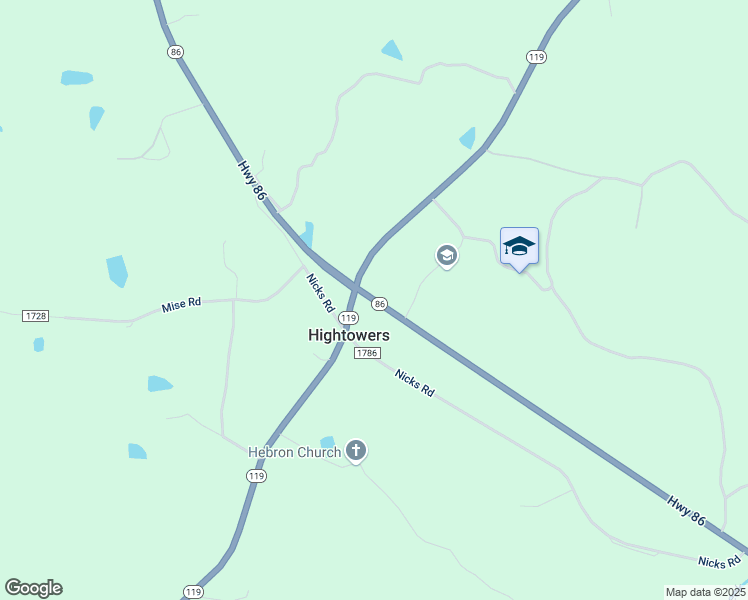 map of restaurants, bars, coffee shops, grocery stores, and more near 6716 North Carolina 86 in Mebane
