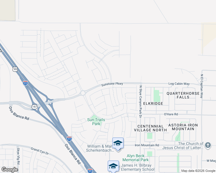 map of restaurants, bars, coffee shops, grocery stores, and more near Unnamed Road in Las Vegas