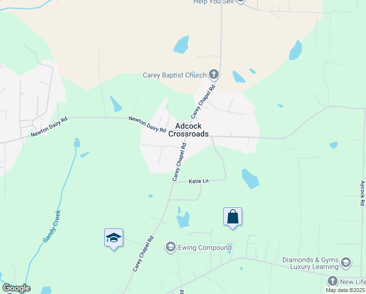 map of restaurants, bars, coffee shops, grocery stores, and more near 23 Carey Chapel Hill in Henderson