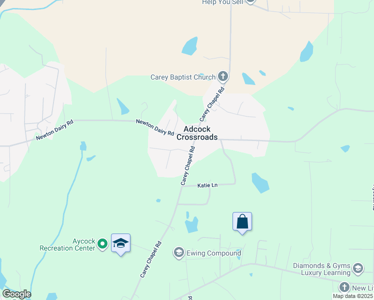 map of restaurants, bars, coffee shops, grocery stores, and more near 25 Carey Chapel Hill in Henderson