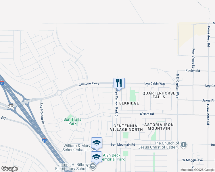 map of restaurants, bars, coffee shops, grocery stores, and more near North Fort Apache Road in Las Vegas