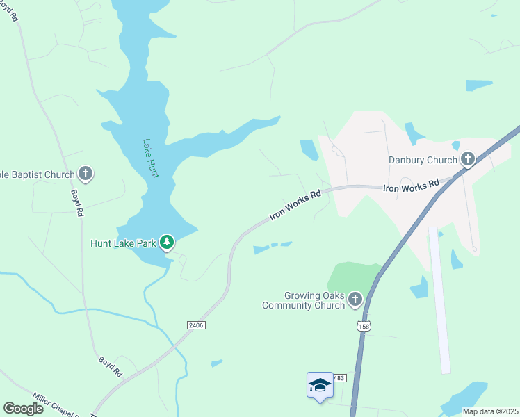 map of restaurants, bars, coffee shops, grocery stores, and more near 451 Iron Works Road in Reidsville