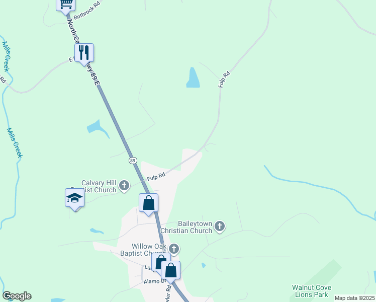 map of restaurants, bars, coffee shops, grocery stores, and more near 1151 Fulp Road in Walnut Cove