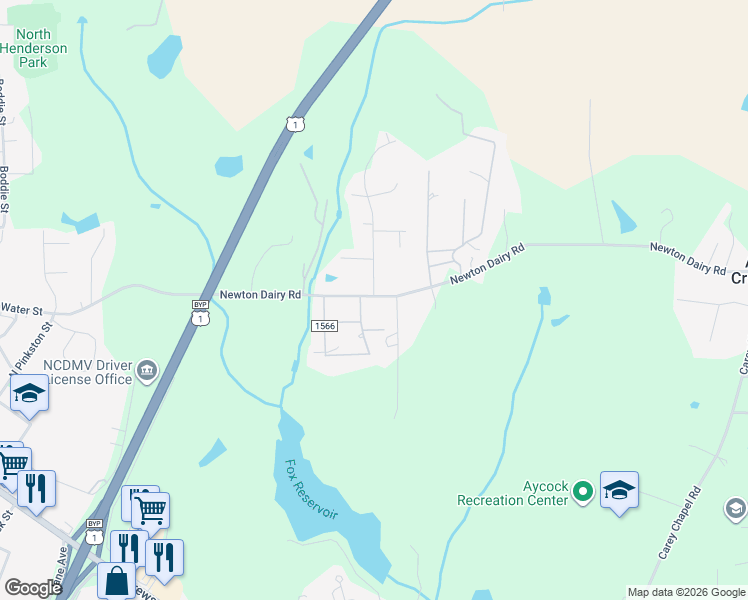 map of restaurants, bars, coffee shops, grocery stores, and more near 1226 Newton Dairy Road in Henderson