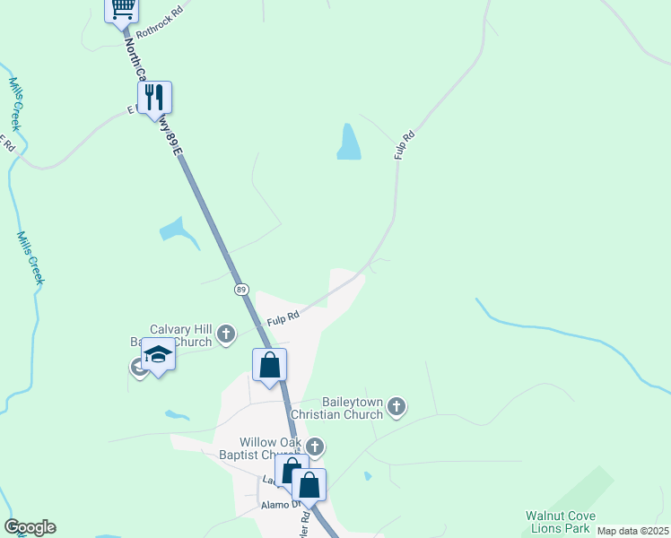 map of restaurants, bars, coffee shops, grocery stores, and more near 1151 Fulp Road in Walnut Cove