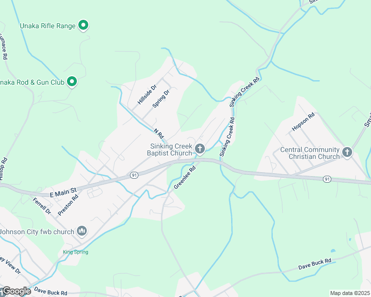 map of restaurants, bars, coffee shops, grocery stores, and more near 35 Vanover Road in Johnson City